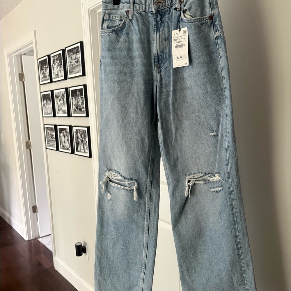 Zara Faded Blue Denim Jeans